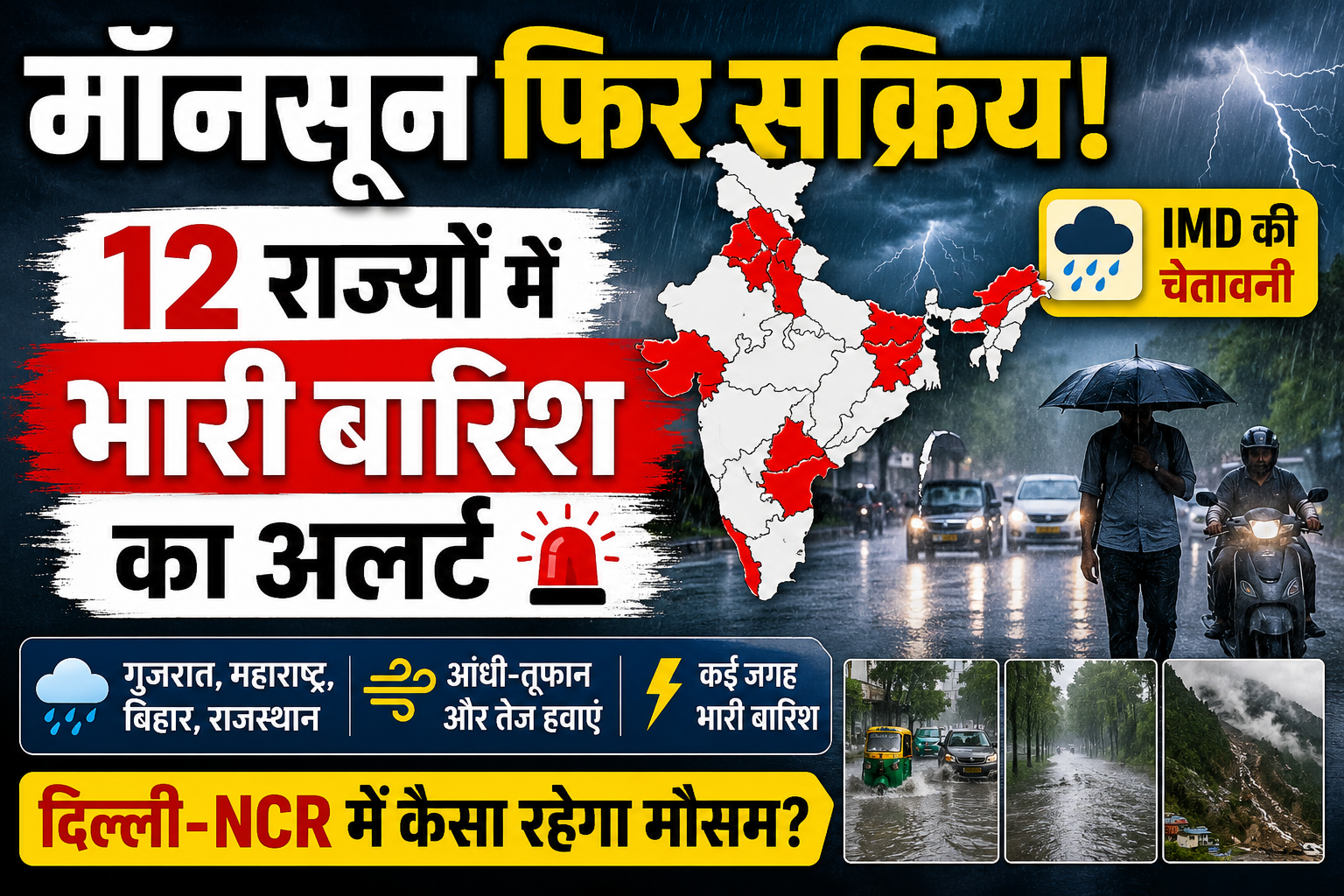 Weather Update Today: देशभर में फिर सक्रिय हुआ मॉनसून, कई राज्यों में भारी बारिश का अलर्ट, किसानों के लिए IMD की बड़ी चेतावनी