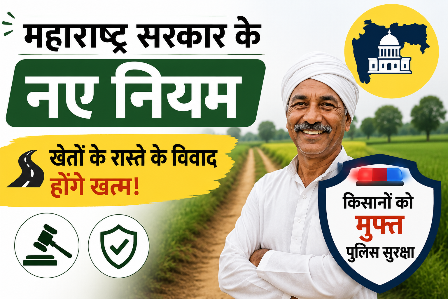 खेतों के रास्ते के विवाद होंगे जल्दी खत्म! महाराष्ट्र सरकार ने लागू किए नए नियम, किसानों को मिलेगी मुफ्त पुलिस सुरक्षा Maharashtra Khet Rasta Naye Niyam 2026
