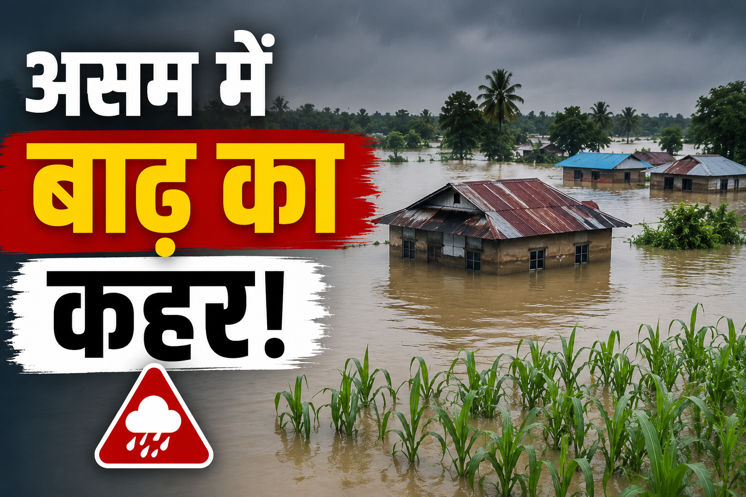 खेत-घर सब पानी में डूबे, कई जिले जलमग्न, अगले कुछ दिन भारी बारिश की चेतावनी  Assam Me Baadh Ka Kahar
