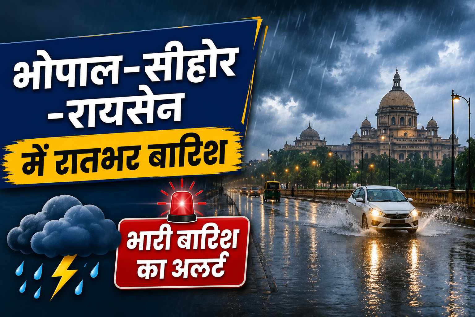 MP Weather Update: भोपाल-सीहोर-रायसेन में रातभर बारिश, 4 जिलों में भारी वर्षा का अलर्ट, प्रदेश में अब भी 17% बारिश की कमी