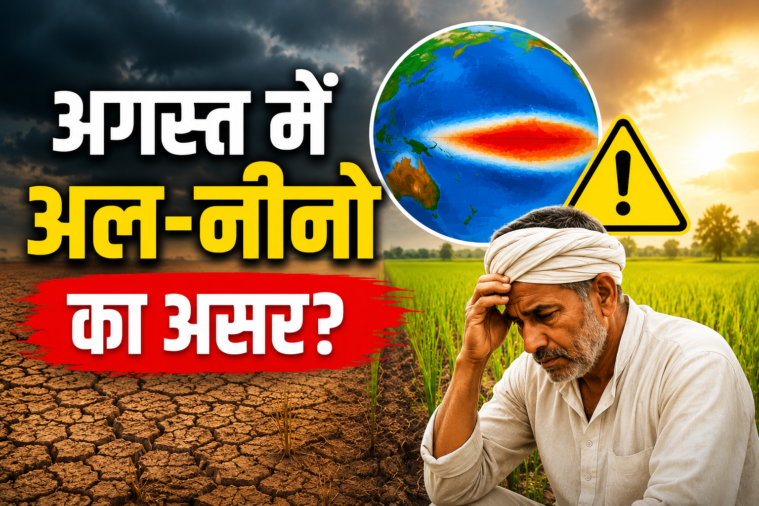अगस्त में अल-नीनो का खेती पर असर क्या होगा? किसानों को सूखा संकट के लिए सरकार का बड़ा अलर्ट  August Me Al Nino Ka Kheti Par Asar Kya Hoga