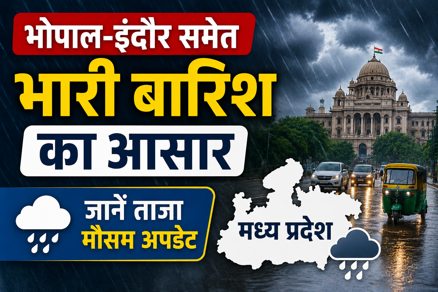 MP Weather Today: भोपाल-इंदौर समेत 50+ जिलों में भारी बारिश का अलर्ट, IMD ने जारी की चेतावनी