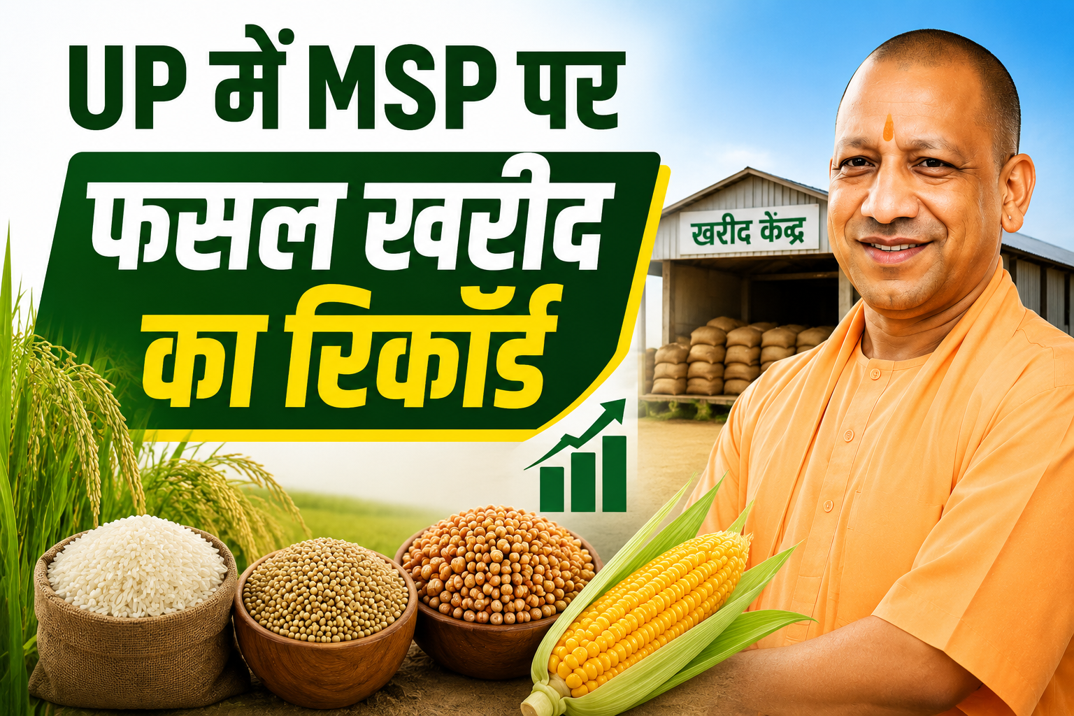 योगी सरकार ने धान, बाजरा, ज्वार और मक्का की खरीद में बनाया नया       रिकॉर्ड UP Me MSP Par Fasal Kharid Record