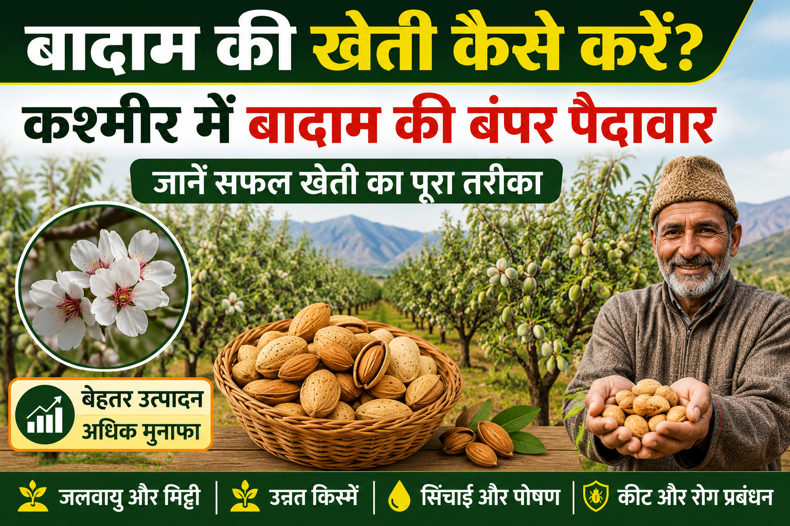 कश्मीर में बादाम की बंपर पैदावार से किसानों को मिली बड़ी राहत Badam Ki Kheti Kaise Kare