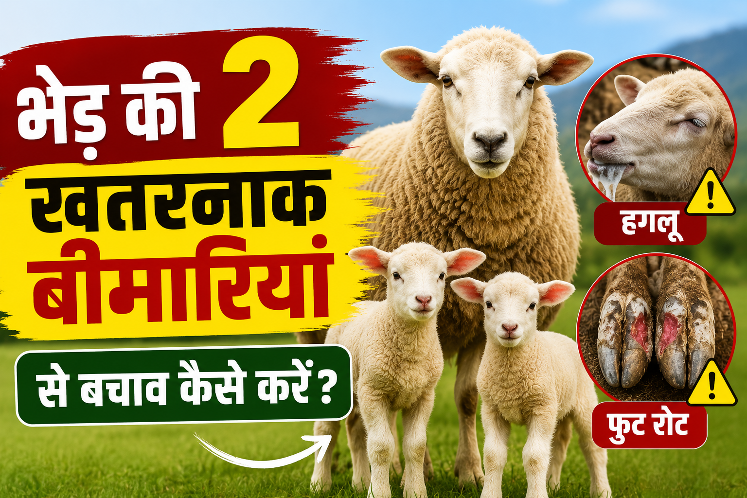 हगलू और फुट रोट से बचाने के आसान उपाय Bhhed Ki 2 Khatarnak Bimariyan Se Bachav Kaise Kare?