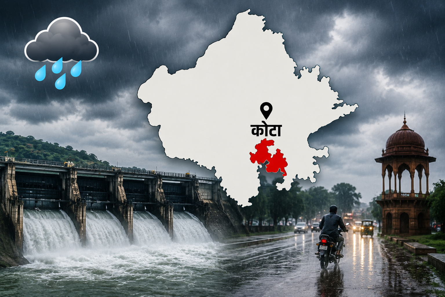 Rajasthan Weather Today: कोटा में बारिश का बदला ट्रेंड, कनवास में सबसे ज्यादा वर्षा, 2 अगस्त तक IMD का अलर्ट