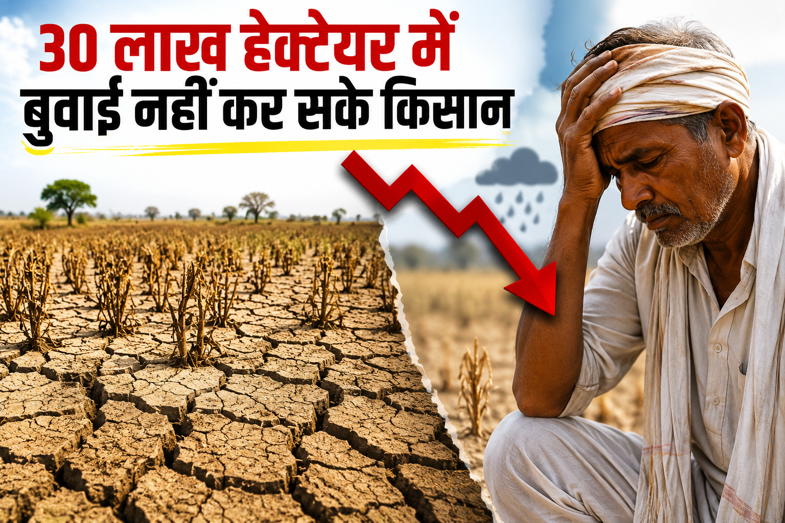 EL Nino 2026 का असर: कर्नाटक में 30 लाख हेक्टेयर में नहीं हो सकी बुवाई, किसान 50 हजार रुपये प्रति एकड़ मुआवजे की मांग पर अड़े