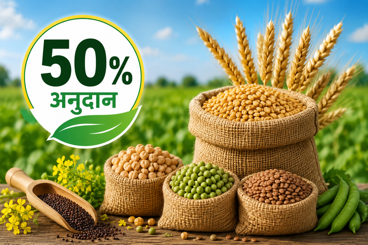 Seed Subsidy 2026: UP में गेहूं-चना समेत रबी फसलों के बीज पर 50% अनुदान, जानें आवेदन प्रक्रिया