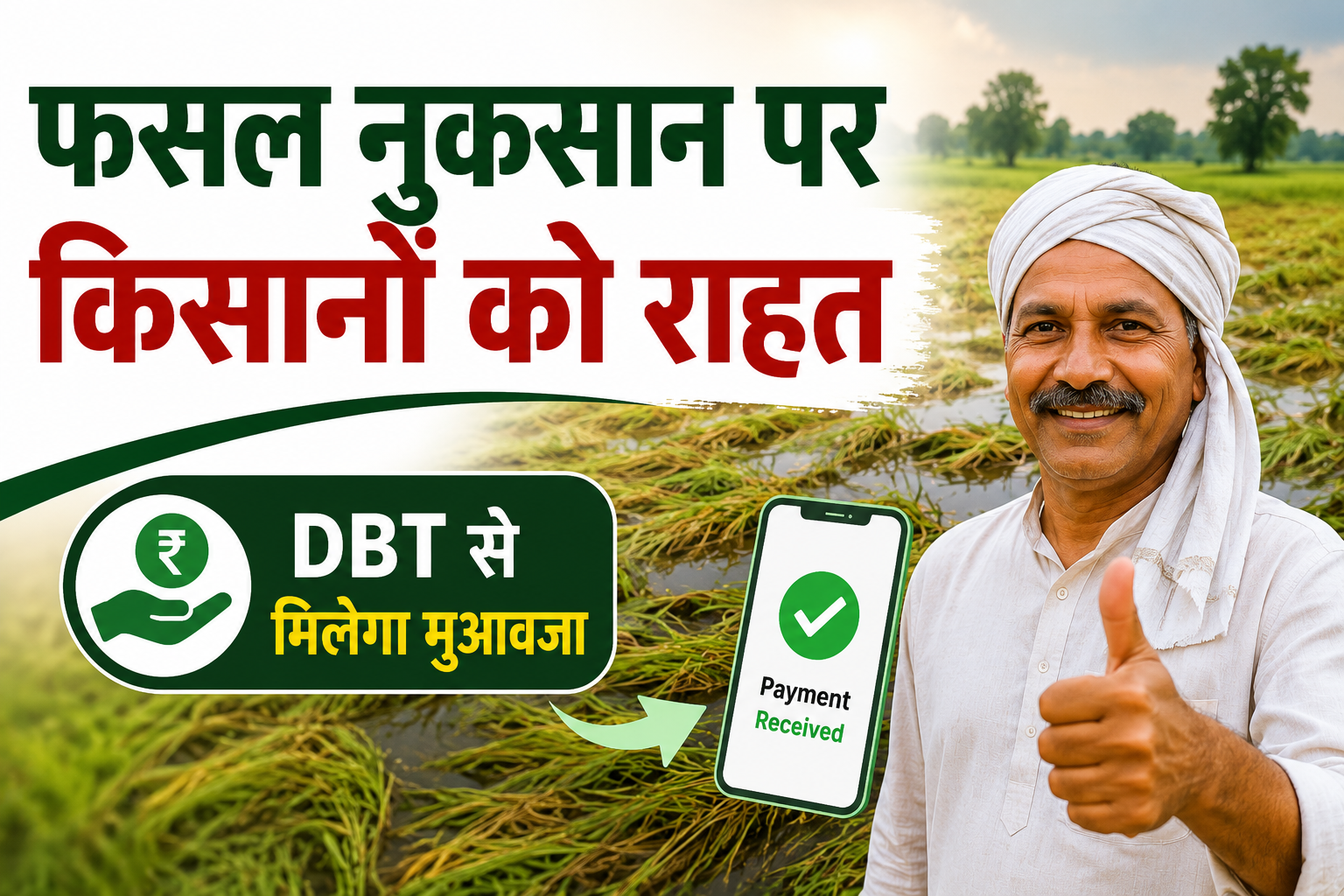 33% फसल नुकसान होने पर सरकार देगी DBT से मुआवजा Fasal Nuksan Par Kisanon Ko Muawza Kaise Milega?