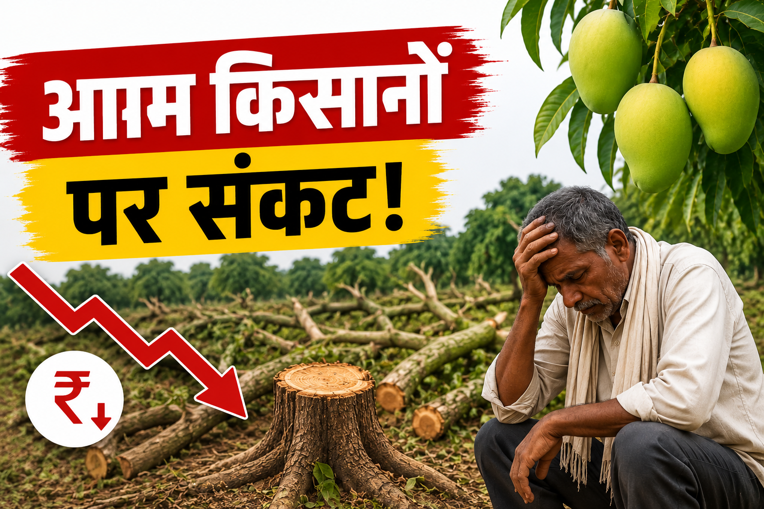 कर्नाटक के इस जिले में टमाटर के बाद आम किसानों पर संकट, दाम गिरने से बाग काटने को मजबूर  Karnataka Me Aam Ke Daam Girne Se Kisan Pareshan