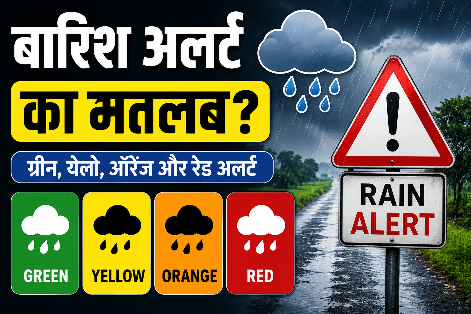 Barish Alert Ka Matlab: ग्रीन, येलो, ऑरेंज और रेड अलर्ट का क्या मतलब होता है?