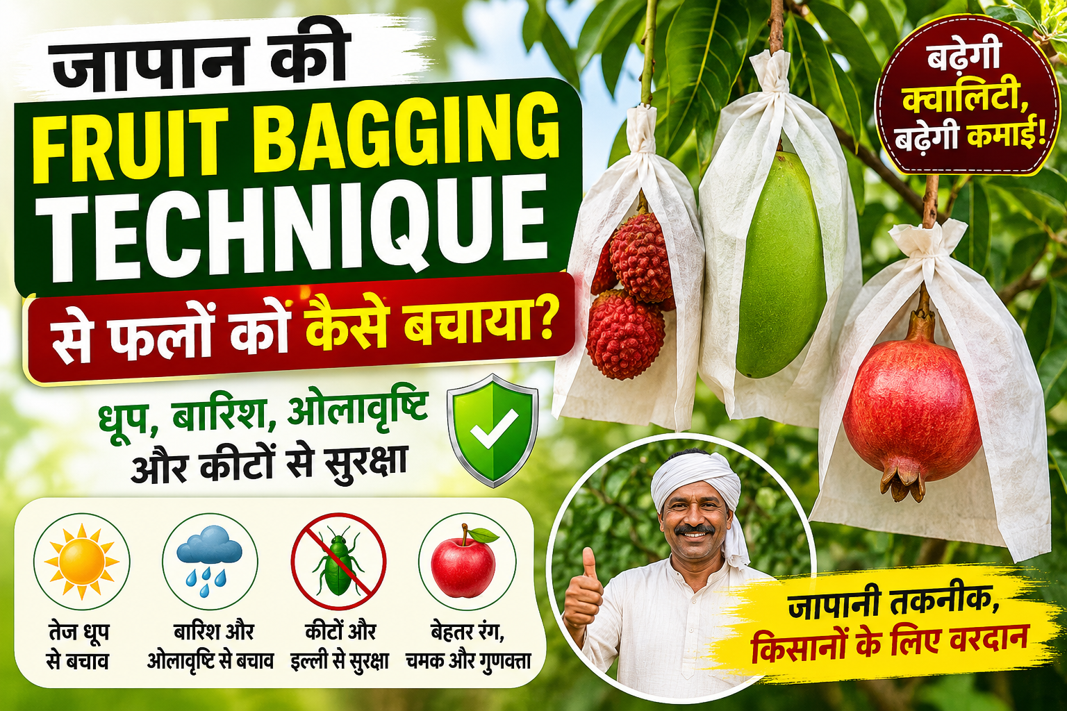 फलों को कैसे बचाया जाता है? जानिए किसानों के लिए क्यों है यह तकनीक फायदेमंद Japan Fruit Bagging Technique Se Phalon Ko Kaise Bachaya