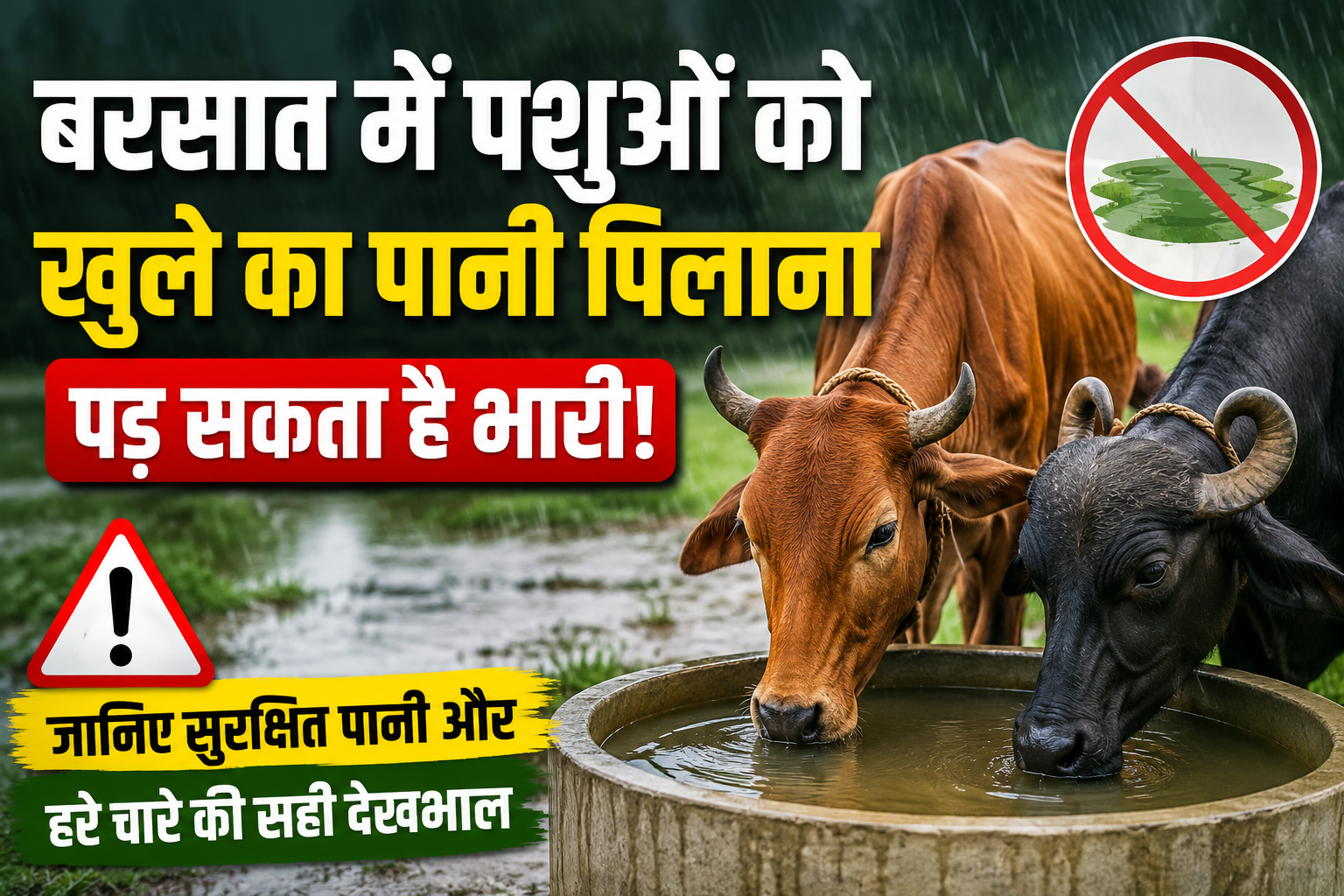 बरसात में पशुओं को खुले का पानी पिलाना पड़ सकता है भारी, जानिए Barsat Me Pashuon Ko Pani Pilane Ke Tips
