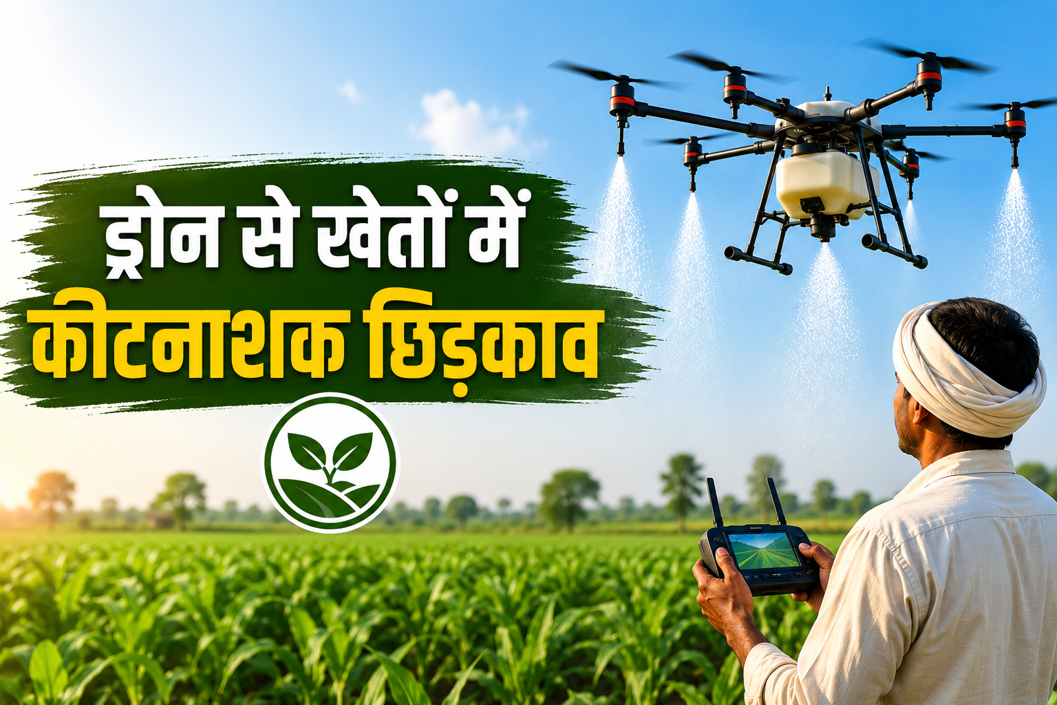 जानें कैसे 7 मिनट में होगा 1 एकड़ खेत में दवा का छिड़काव Drone Se Kheton Me Keetnashak Chhidkaav Ki Vidhi