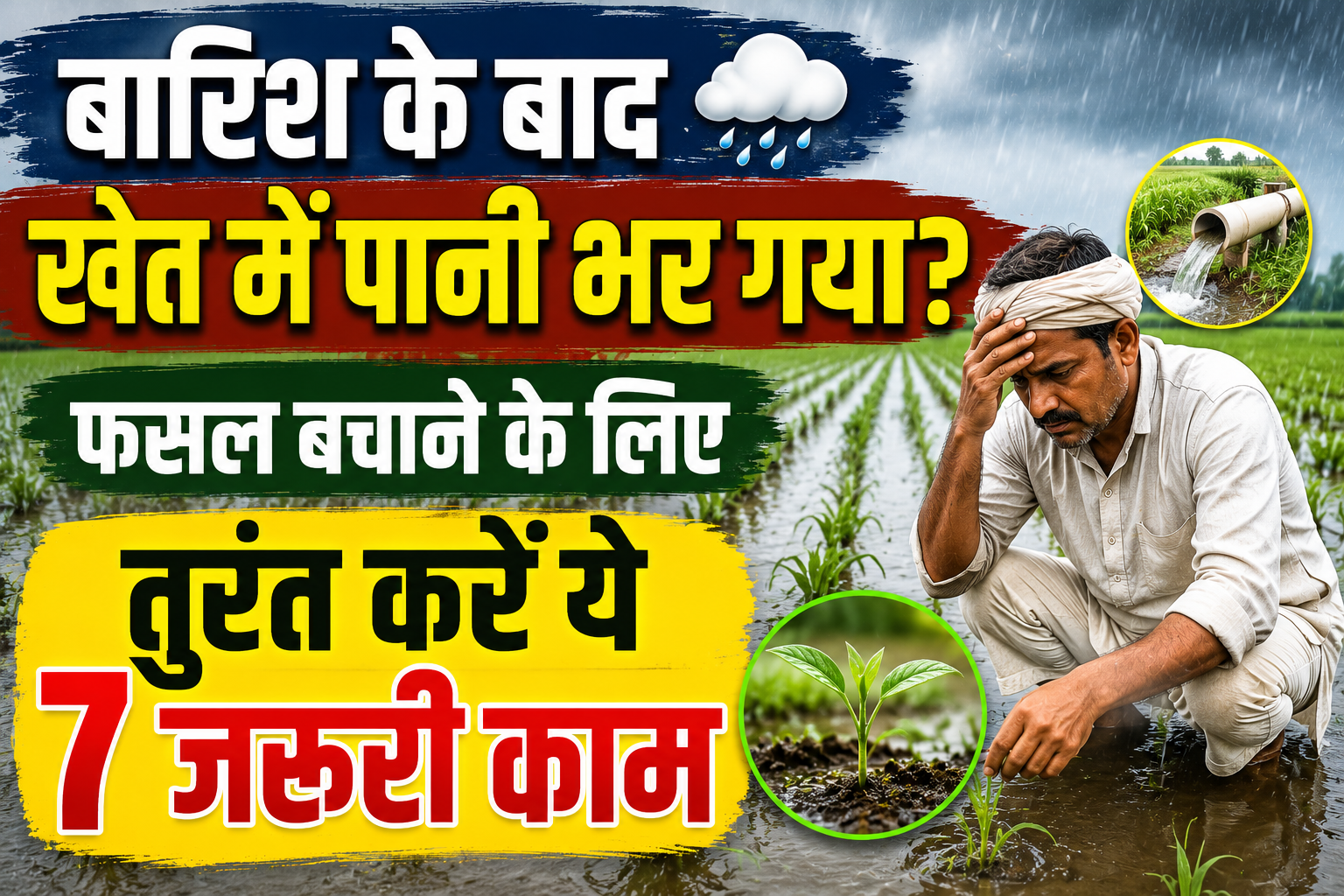 बारिश के बाद खेत में पानी भर गया? फसल बचाने के लिए तुरंत करें ये 7 जरूरी काम Barish Ke Baad Khet Me Pani Bhar Jaye To Kya Kare