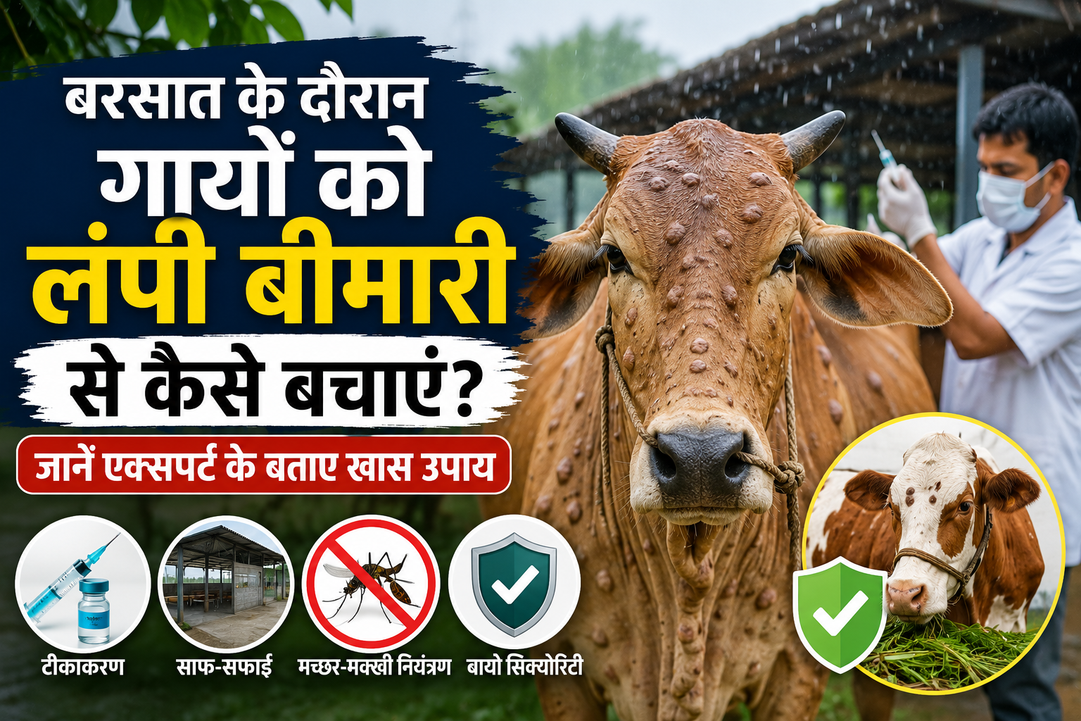 बरसात के दौरान गायों को लंपी बीमारी से कैसे बचाएं? जानें एक्सपर्ट के बताए खास उपाय Barish Mein Gaay Ko Lumpy Se Kaise Bachaye