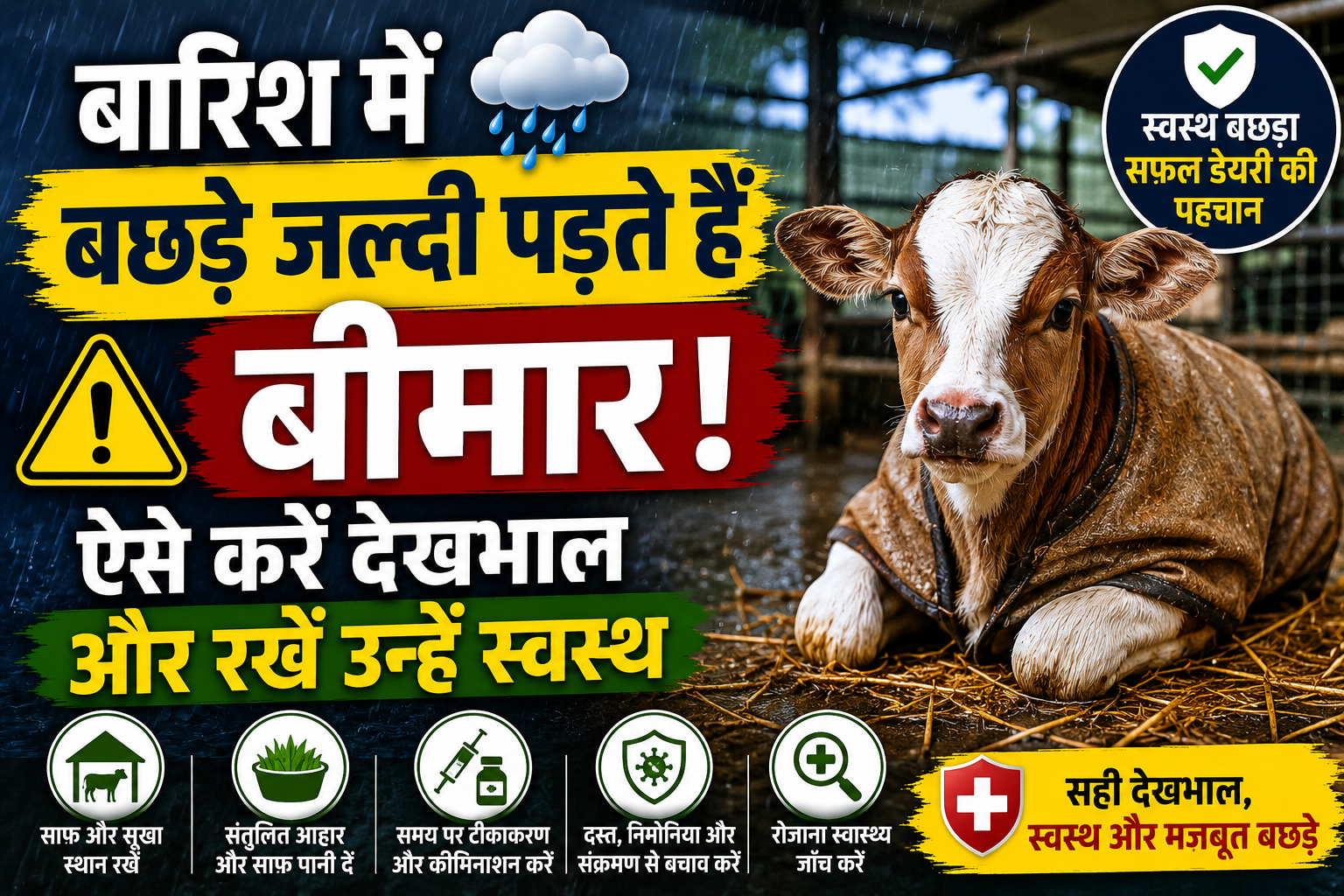 बारिश में बछड़े जल्दी पड़ते हैं बीमार! ऐसे करें देखभाल और रखें उन्हें स्वस्थ Calf Care in Monsoon
