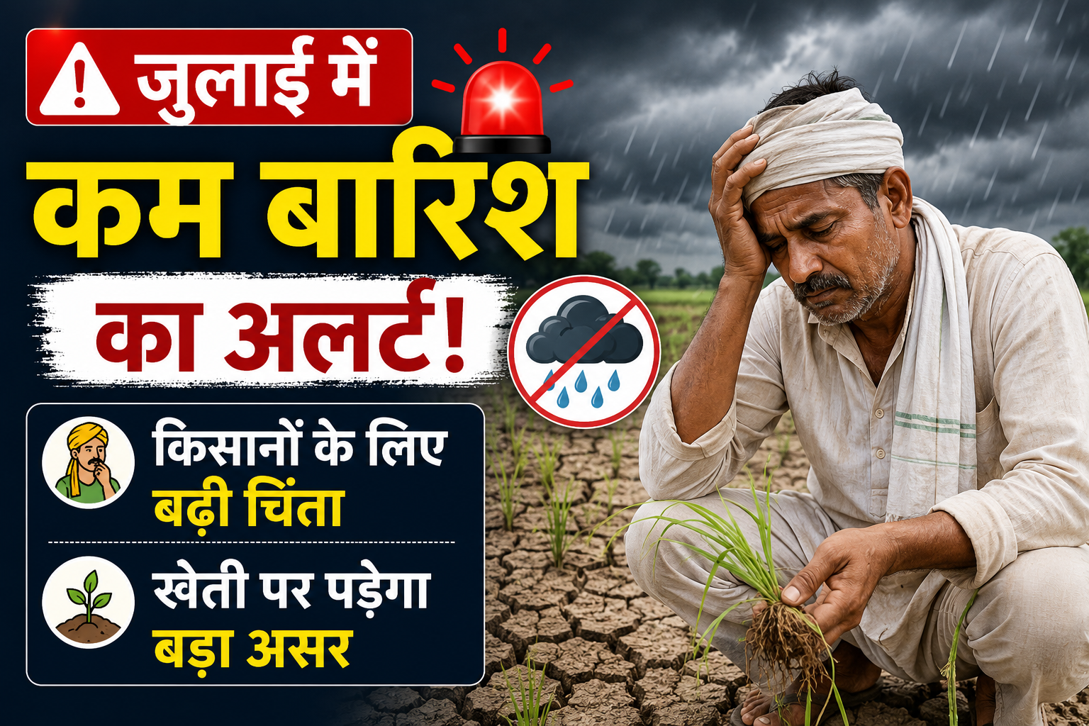IMD Rain Forecast: जुलाई में कम बारिश का अलर्ट! किसानों के लिए बढ़ी चिंता, खेती पर पड़ेगा बड़ा असर
