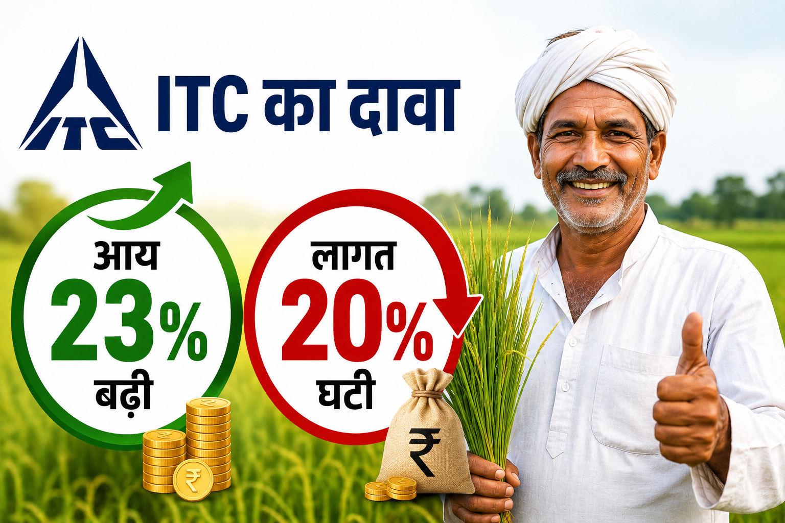 Climate Smart Farming: ITC का दावा, किसानों की आय 23% बढ़ी और लागत 20% घटी