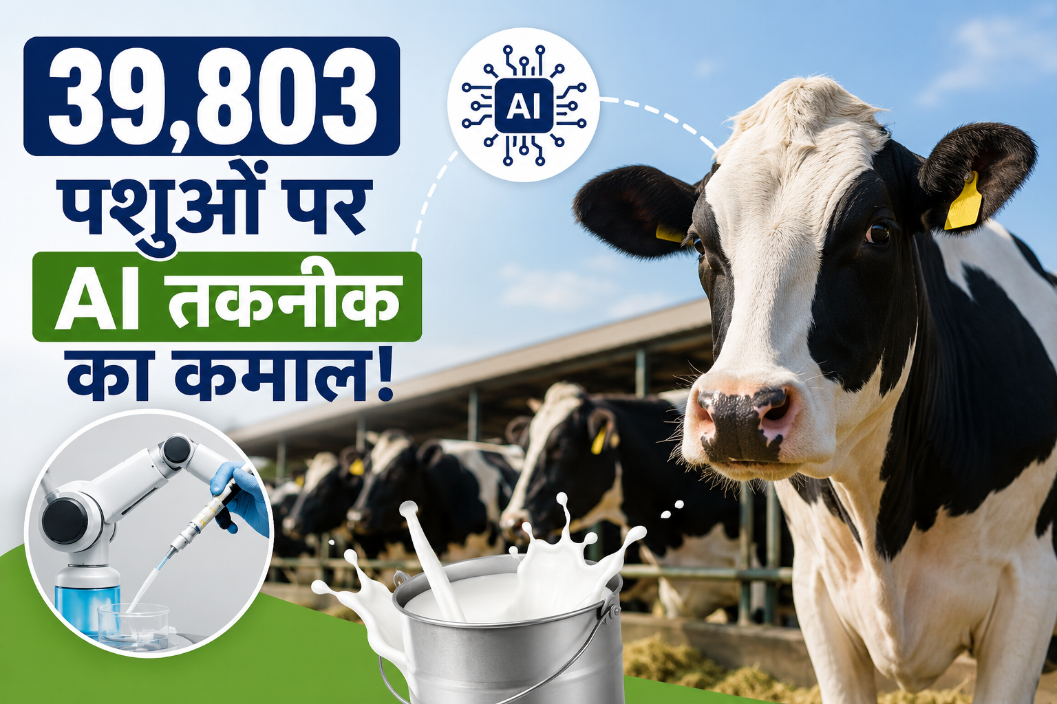 Dairy Farming India: 39,803 पशुओं पर AI तकनीक का कमाल! दूध उत्पादन बढ़ाने की बड़ी पहल