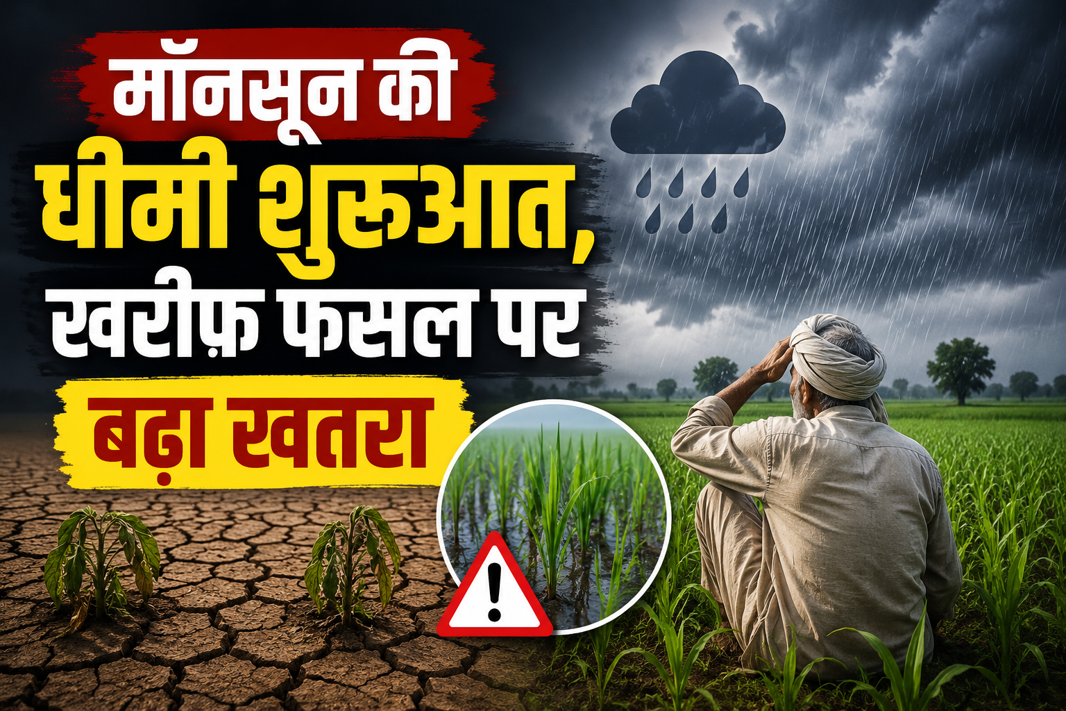 IMD Weather Update: मॉनसून की धीमी शुरुआत, खरीफ फसल पर बढ़ा खतरा