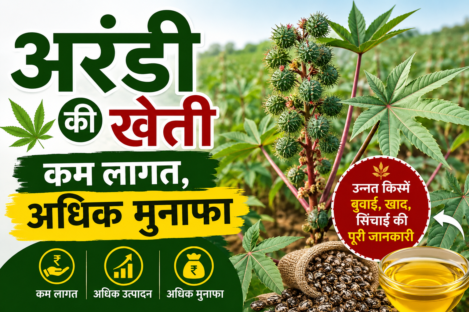अरंडी की खेती,कम लागत,अधिक मुनाफा Castor Farming In India