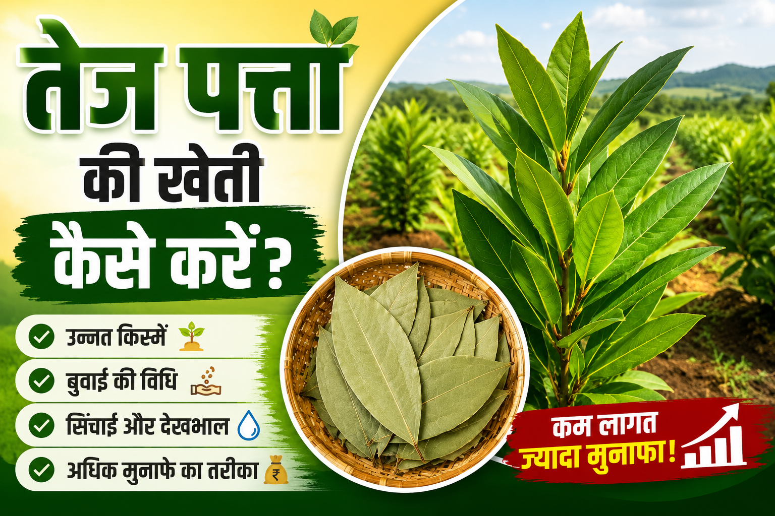 तेज पत्ता की खेती कैसे करें? जानें उन्नत किस्में, बुवाई, देखभाल, सिंचाई और अधिक मुनाफे का तरीका Bay Leaf Farming