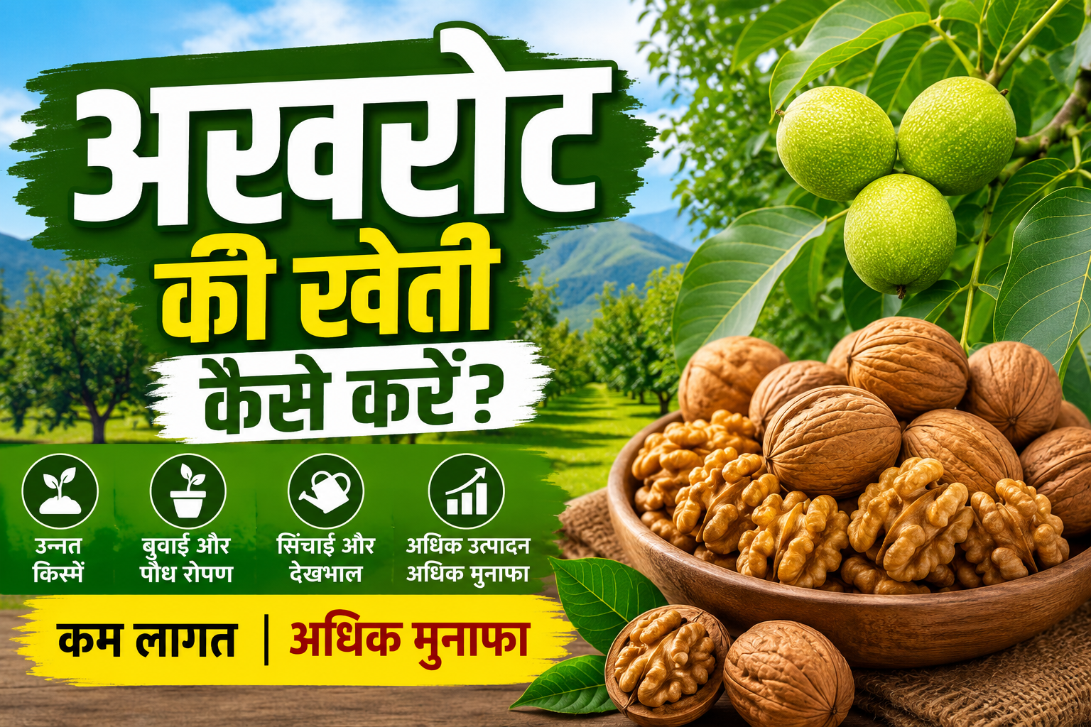 अखरोट की खेती कैसे करें? जानें उन्नत किस्में, पौधरोपण, सिंचाई, देखभाल Walnut Farming