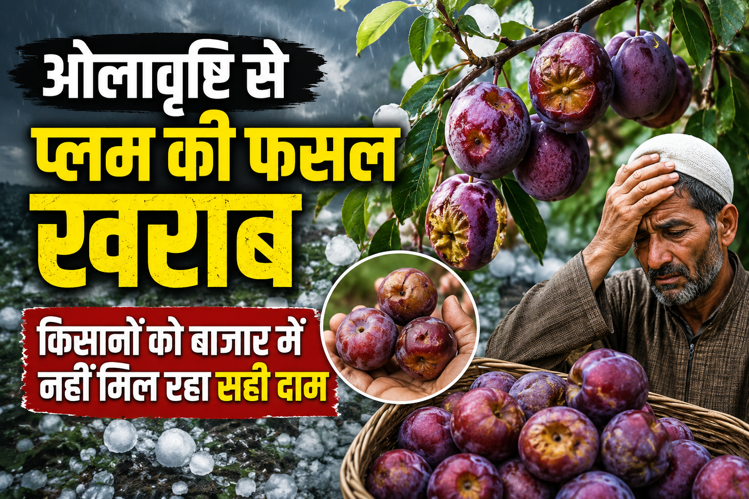 Plum Farmers Loss: ओलावृष्टि से प्लम की फसल खराब, किसानों को बाजार में नहीं मिल रहा सही दाम