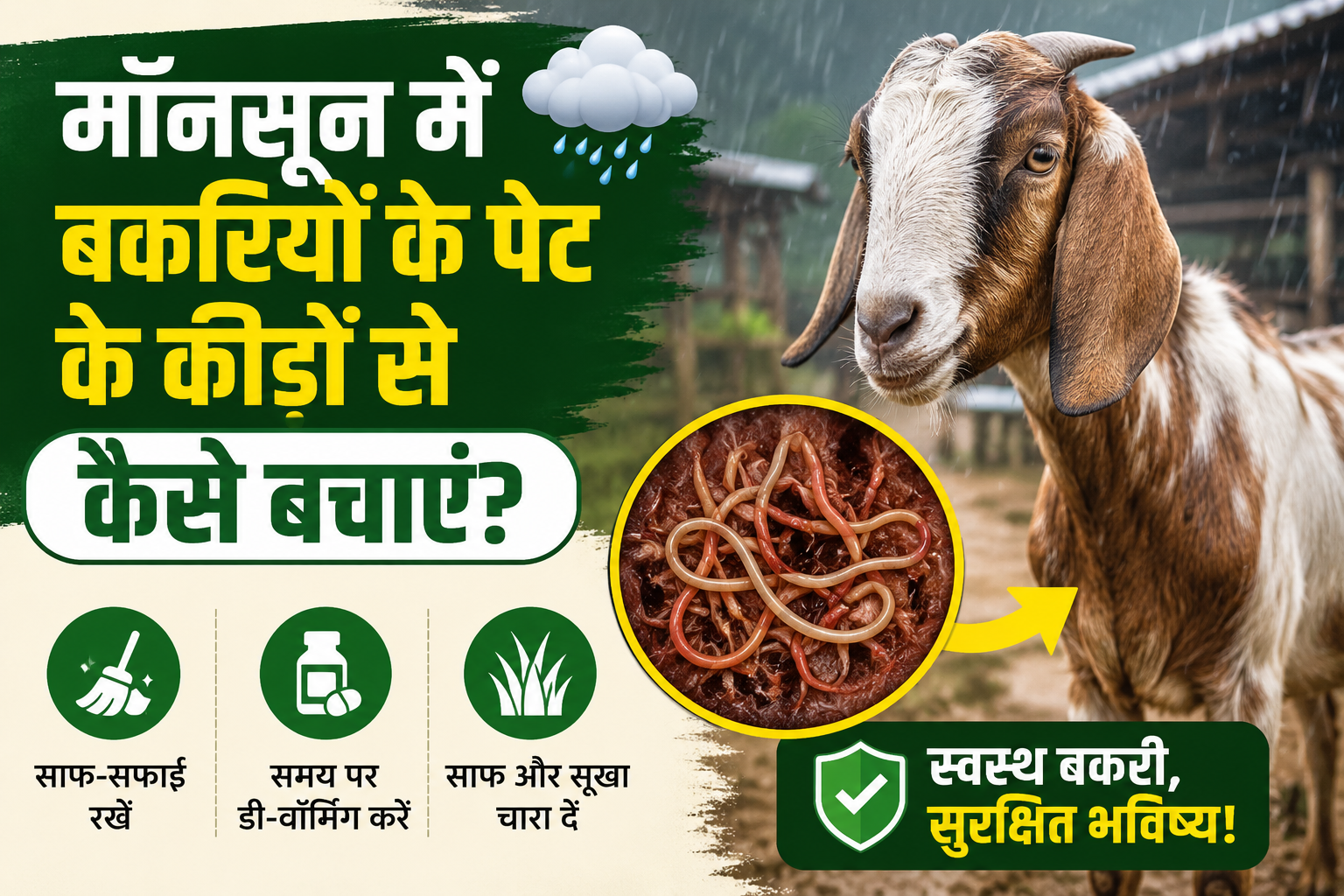 मॉनसून में बकरियों के पेट के कीड़ों से कैसे बचाएं? एक्सपर्ट ने बताए आसान और असरदार तरीके Goat Disease Prevention