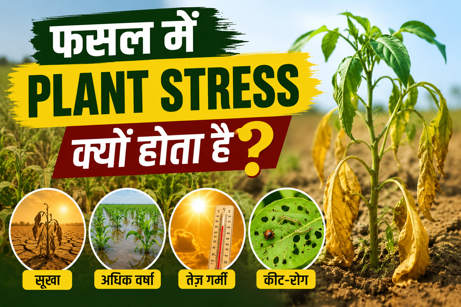 फसल में Plant Stress क्यों होता है? कृषि विशेषज्ञ ने बताया कारण और बचाव Fasal Mein Plant Stress