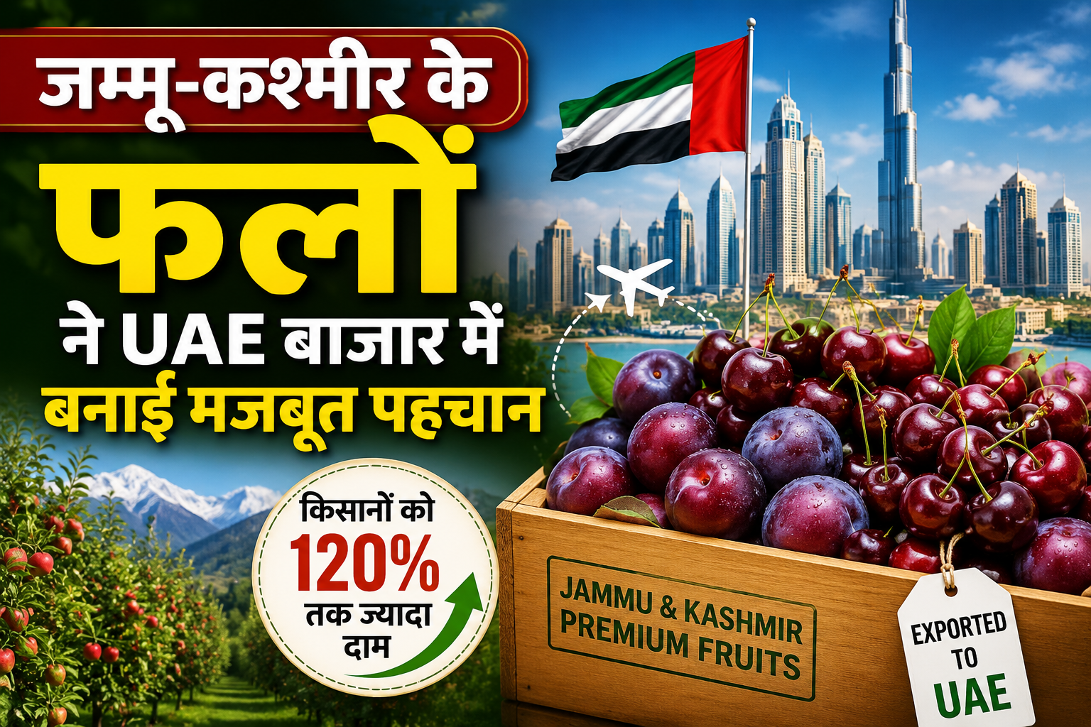 जम्मू-कश्मीर के फलों ने UAE बाजार में बनाई मजबूत पहचान, किसानों को मिला 120% अधिक दाम Jammu Kashmir Fruits