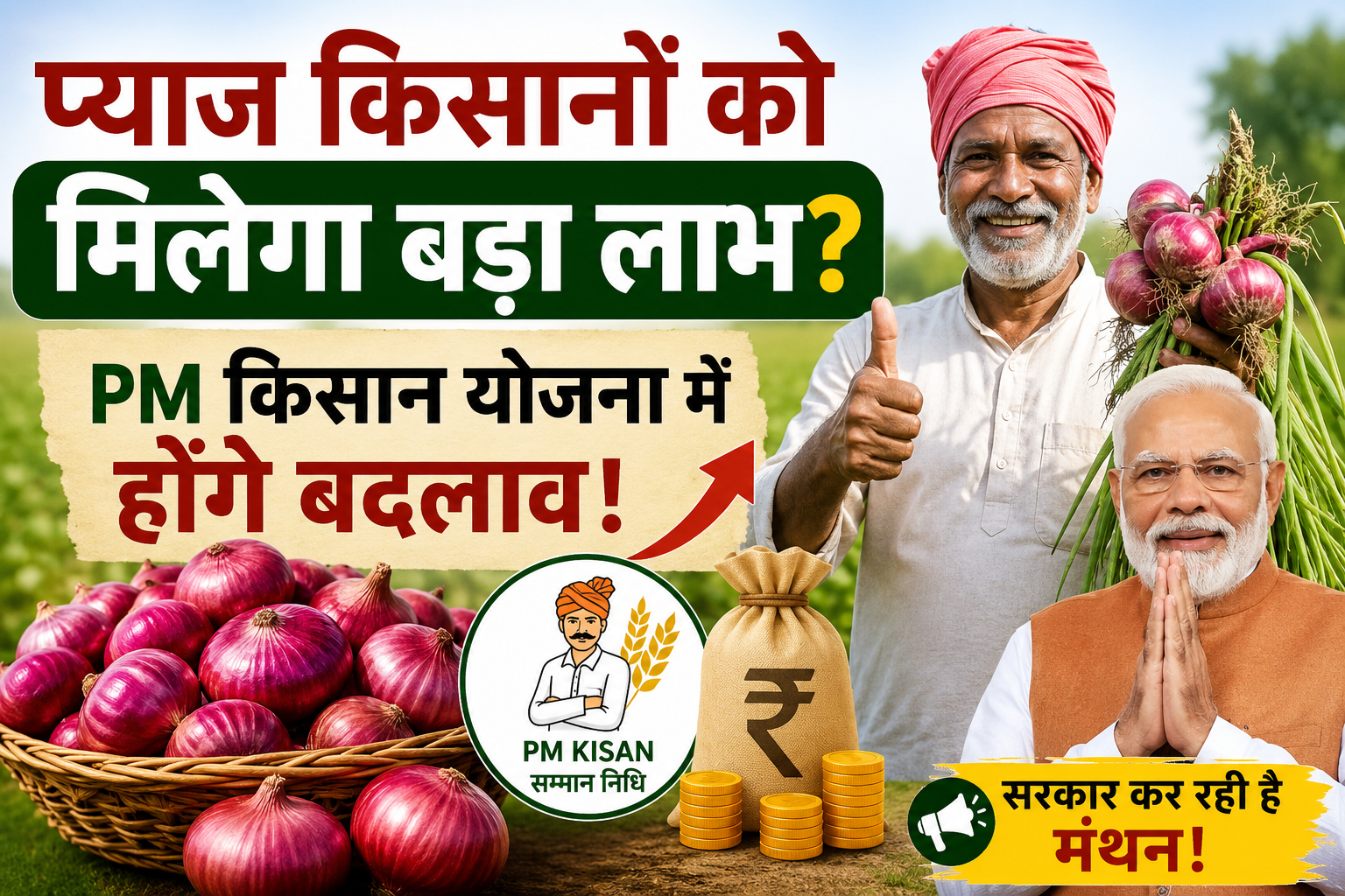 प्याज किसानों को मिलेगा बड़ा लाभ? योजना में बदलाव पर सरकार कर रही मंथन Onion Farmers PM Kisan