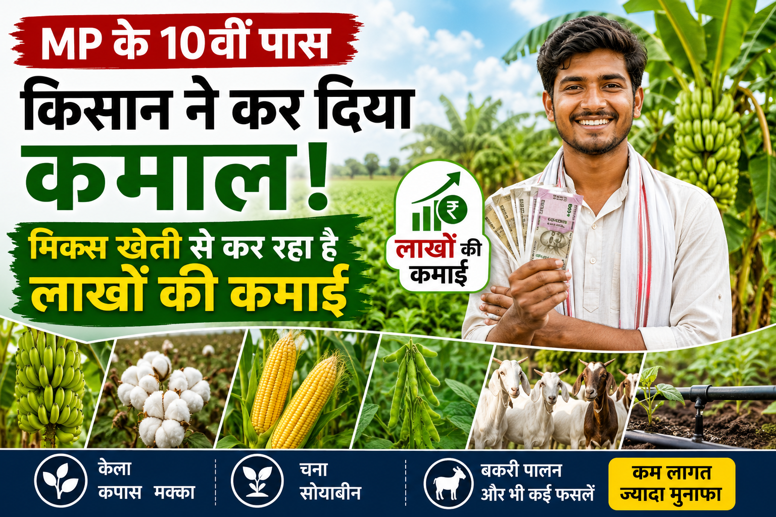 MP के 10वीं पास किसान ने कर दिया कमाल, मिक्स खेती से कर रहा है लाखों की कमाई , जानें ये खास टिप्स Kiran More Mixed Farming Success Story Burhanpur MP