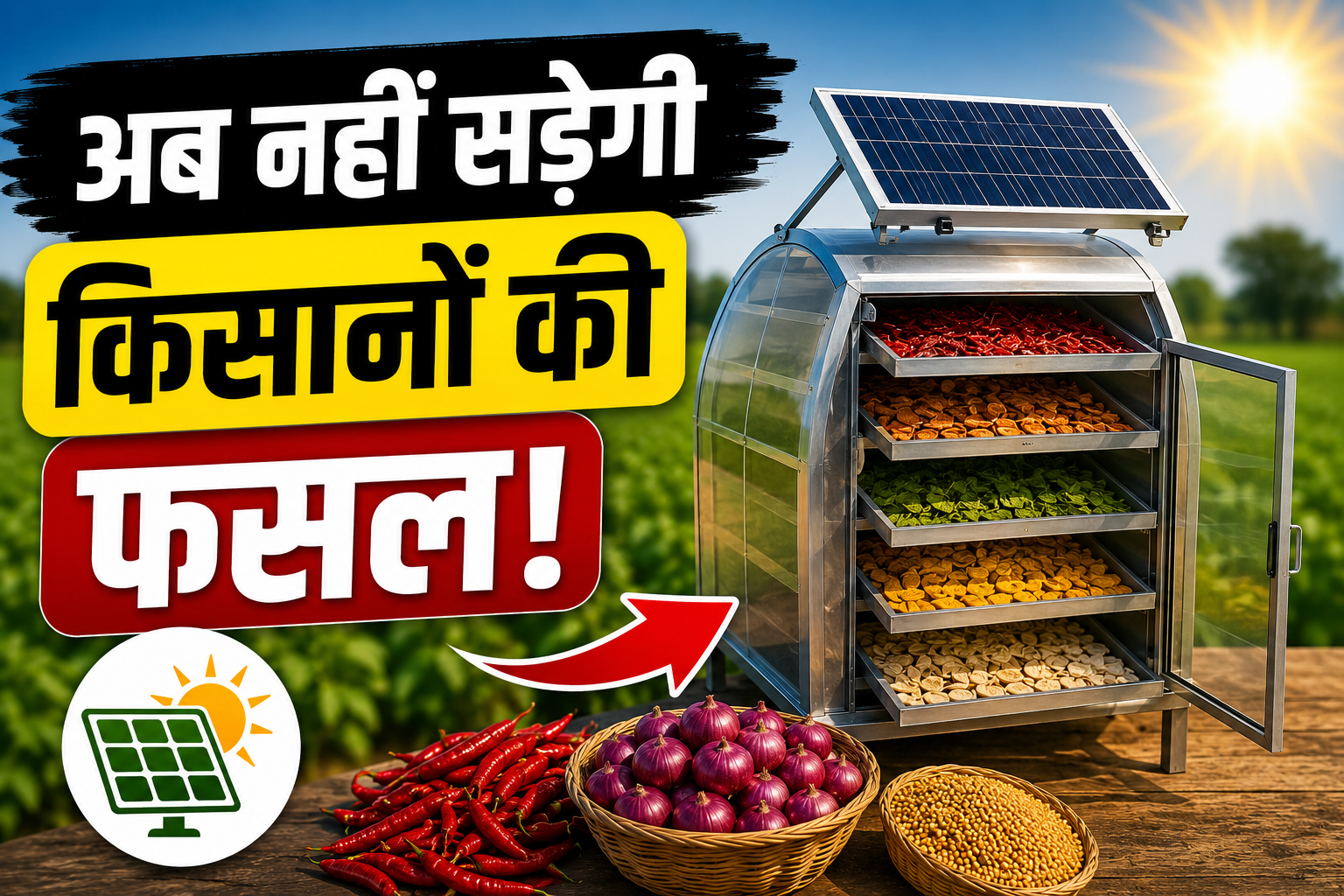अब नहीं सड़ेगी किसानों की फसल! सोलर ड्रायर से बचेंगी उपज, सरकार दे रही 1.50 लाख तक सब्सिडी Solar Drying Technology