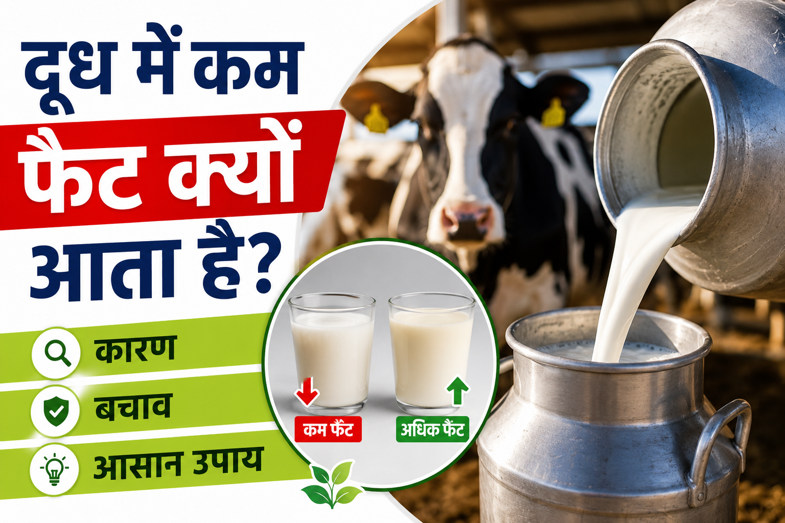 दूध में कम फैट क्यों आता है? जानें कारण, बचाव और फैट बढ़ाने के आसान उपाय Doodh Me Fat Kaise Badhaye