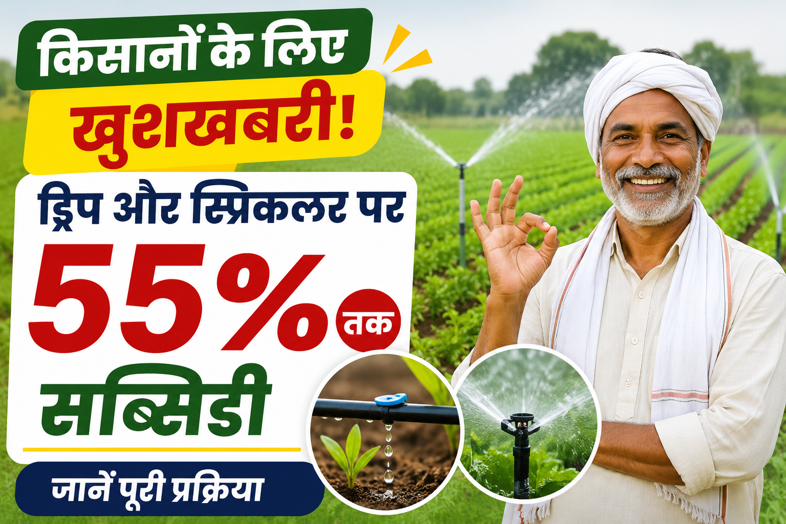 किसानों के लिए खुशखबरी! ड्रिप और स्प्रिंकलर पर 55% तक सब्सिडी, जानें पात्रता, जरूरी दस्तावेज और आवेदन की पूरी प्रक्रिया Drip and Sprinkler Subsidy Scheme MP 2026