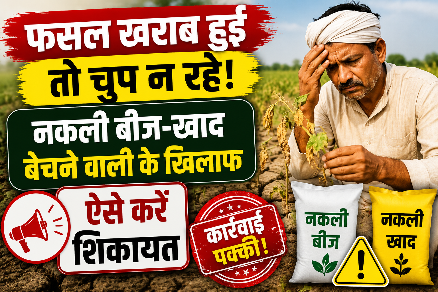 फसल खराब हुई तो चुप न रहें! नकली बीज-खाद बेचने वालों के खिलाफ ऐसे करें शिकायत Fake Seeds and Fertilizer Complaint