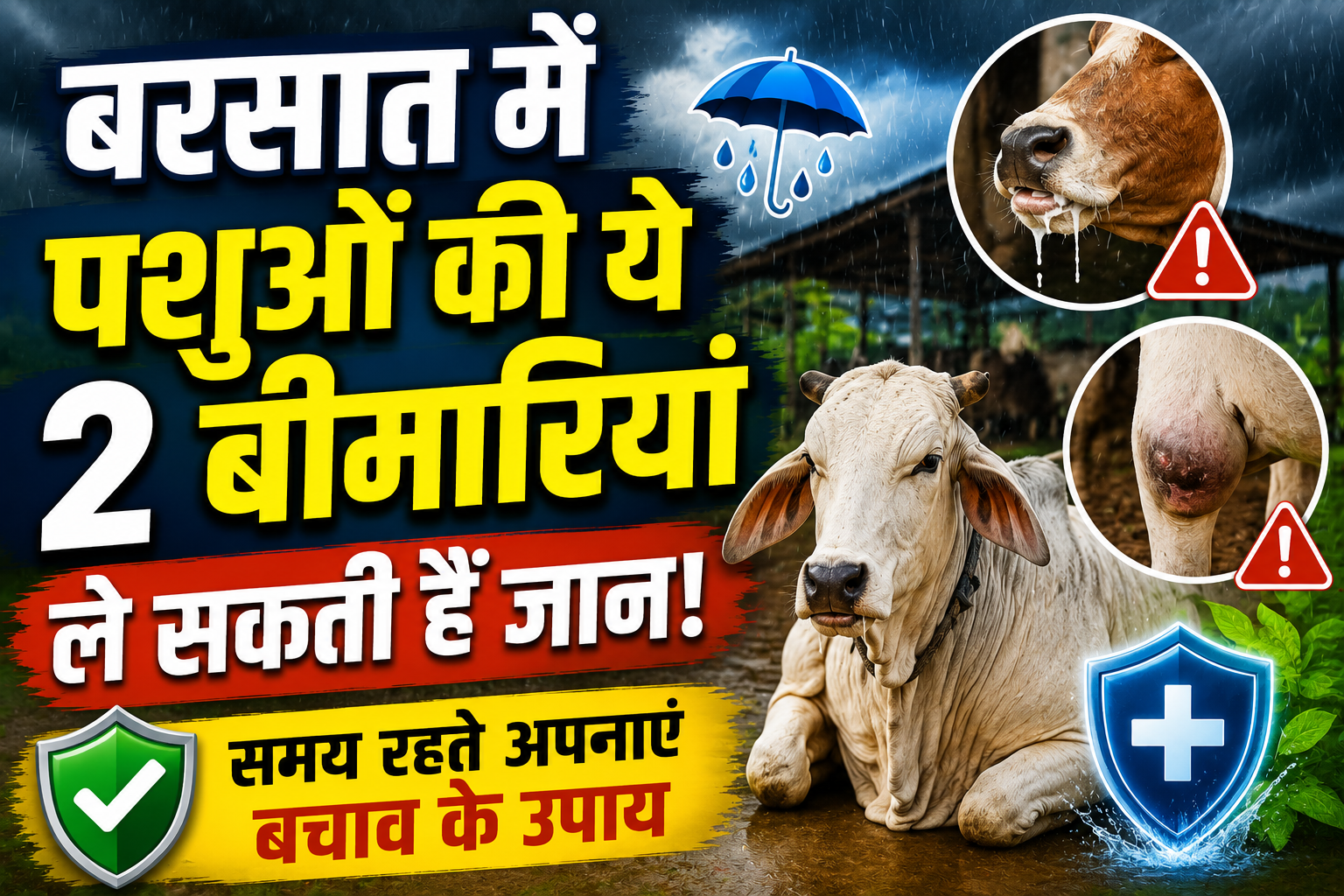 बरसात में पशुओं की ये 2 बीमारियां ले सकती हैं जान, समय रहते अपनाएं बचाव के उपाय Galghotu Aur Langda Bukhar Se Bachav
