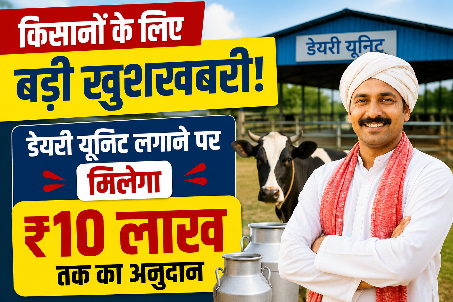 किसानों के लिए बड़ी खुशखबरी! डेयरी यूनिट लगाने पर मिलेगा ₹10 लाख तक का अनुदान MP Dairy Subsidy Scheme 2026