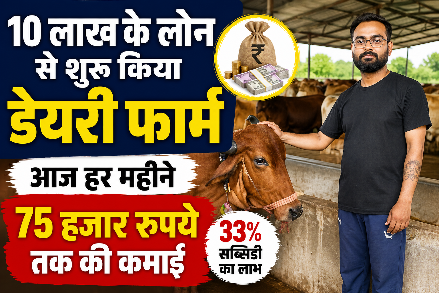 10 लाख के लोन से शुरू किया डेयरी फार्म, आज हर महीने 75 हजार रुपये तक की कमाई Robins Jhariya Dairy Farming Success Story MP