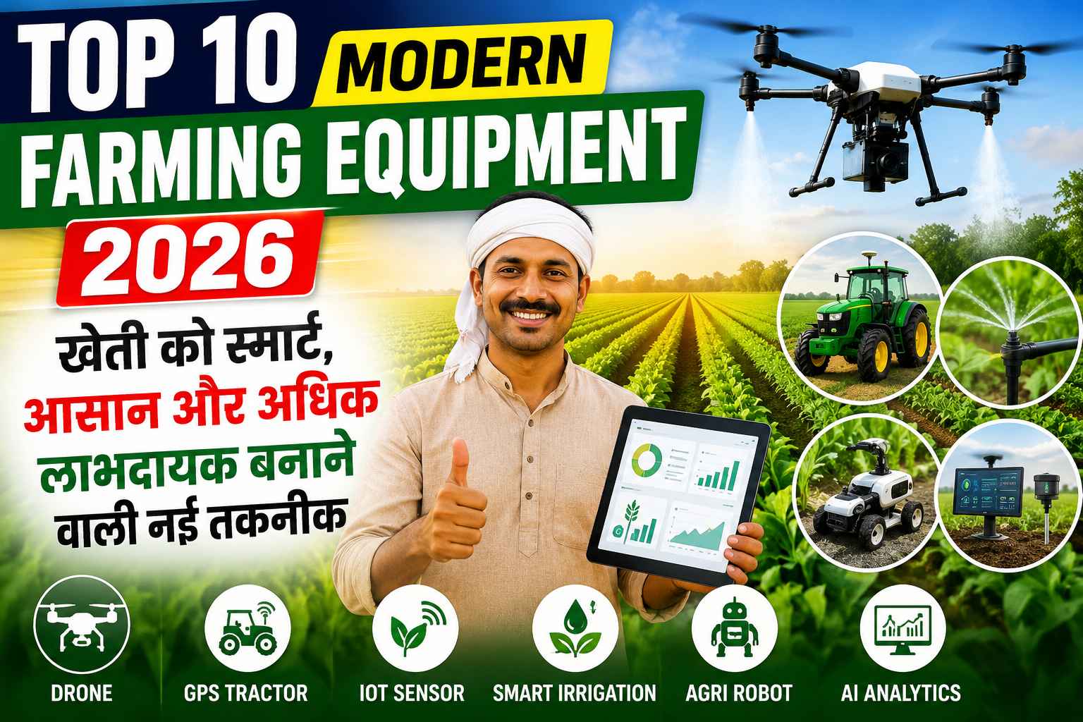 Top 10 Modern Farming Equipment 2026: खेती को स्मार्ट, आसान और अधिक लाभदायक बनाने वाली नई तकनीक