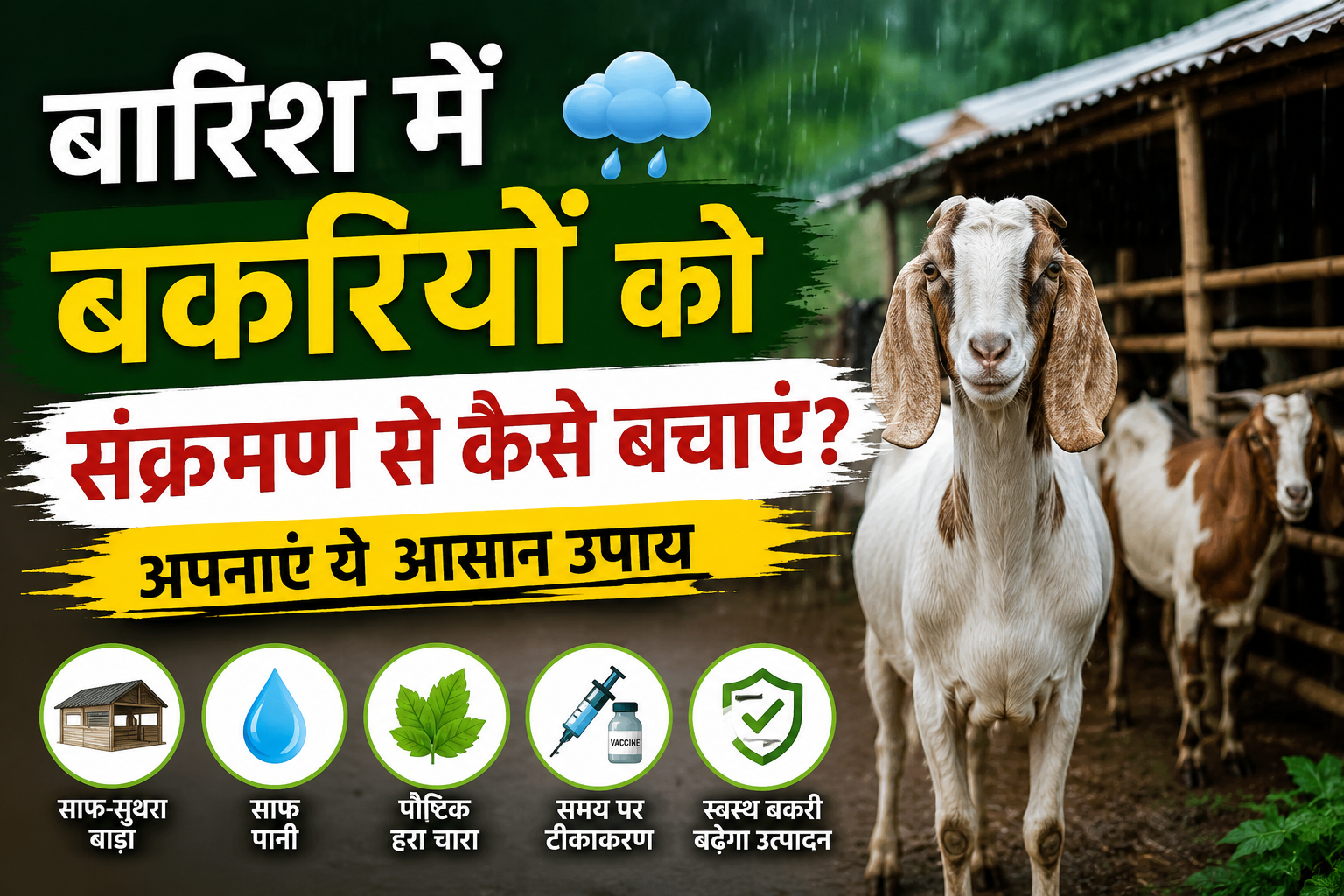 बारिश में बकरियों को संक्रमण से कैसे बचाएं? अपनाएं ये आसान उपाय, स्वस्थ रहेंगी बकरियां और बढ़ेगा उत्पादन Barish me Bakriyon ko Infection se Kaise Bachaye