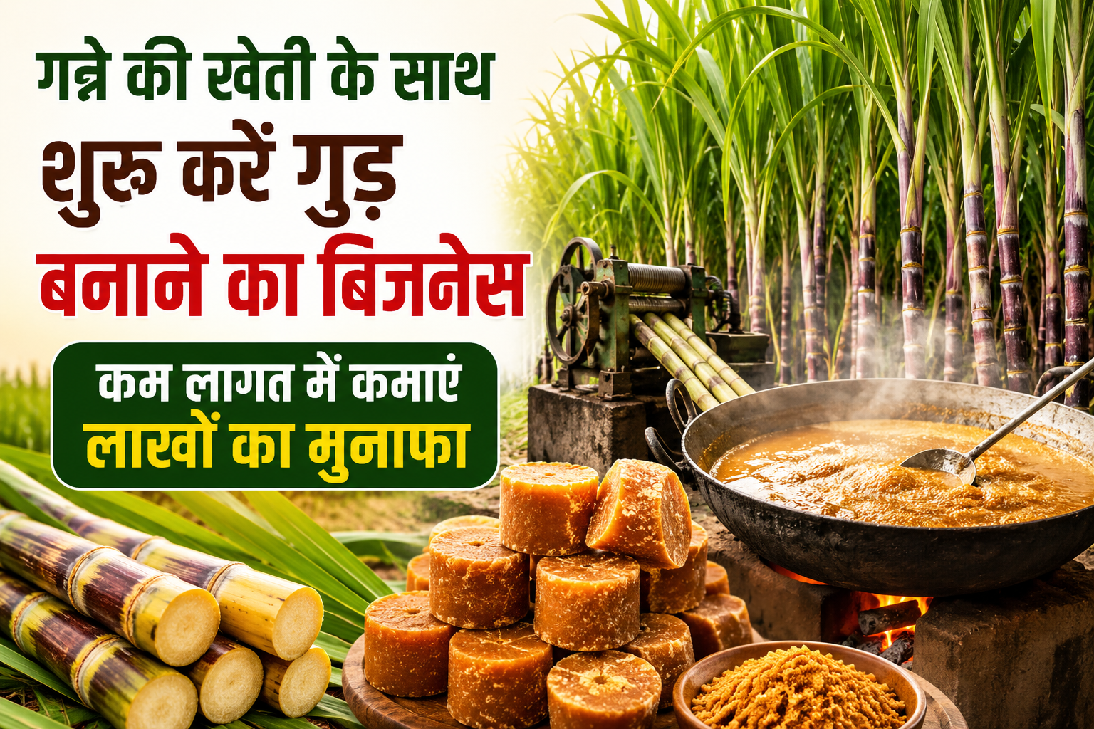 गन्ने की खेती के साथ शुरू करें गुड़ बनाने का बिजनेस, कम लागत में कमाएं लाखों का मुनाफा Jaggery Making Business