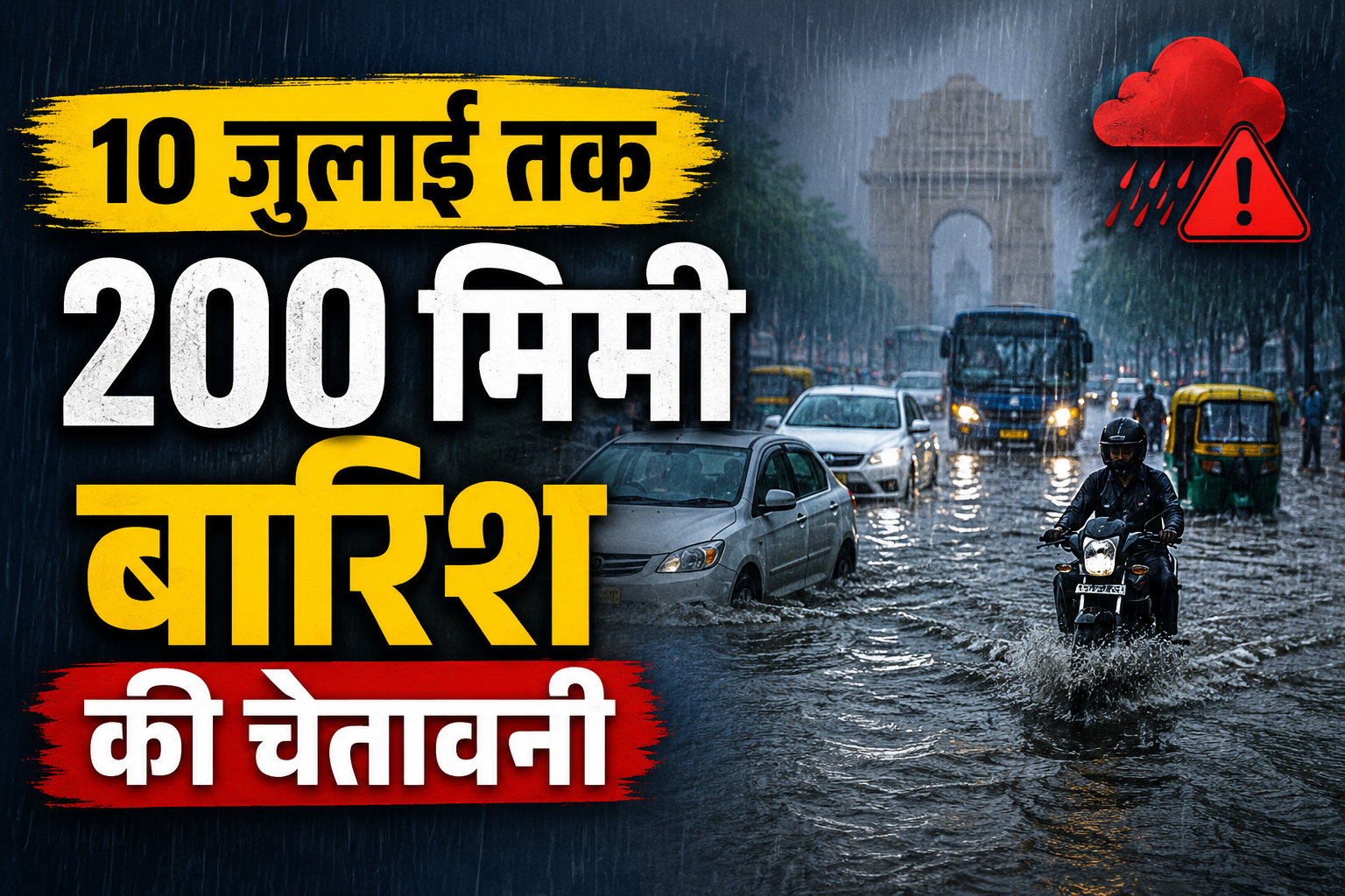 Delhi Rain: रिकॉर्ड बारिश से जलमग्न हुई दिल्ली, IMD का रेड अलर्ट; 10 जुलाई तक 200 मिमी बारिश की चेतावनी