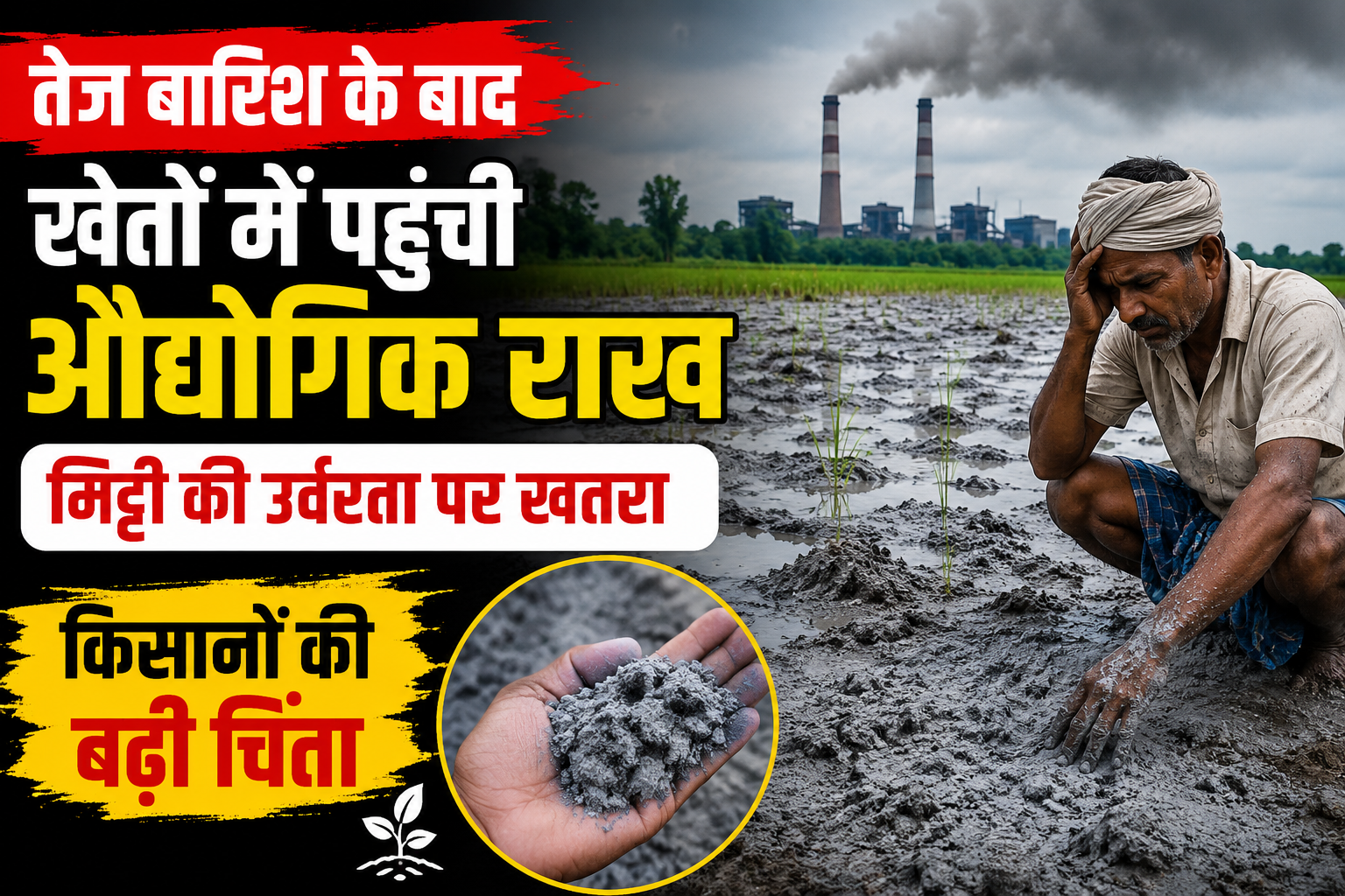 तेज बारिश के बाद खेतों में पहुंची फ्लाई ऐश, Paddy Cultivation के साथ मिट्टी की उर्वरता पर गहराया संकट