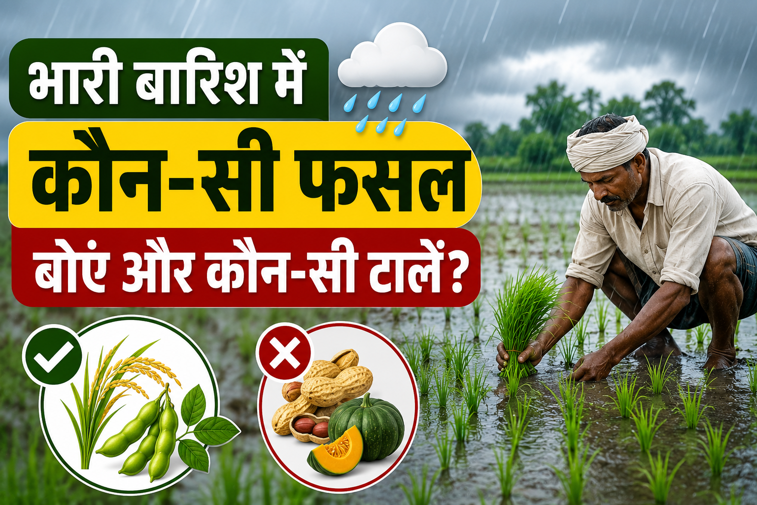 IMD फसल टिप्स: भारी बारिश के बीच कौन-सी फसल बोएं और कौन-सी टालें, किसानों के लिए जरूरी सलाह