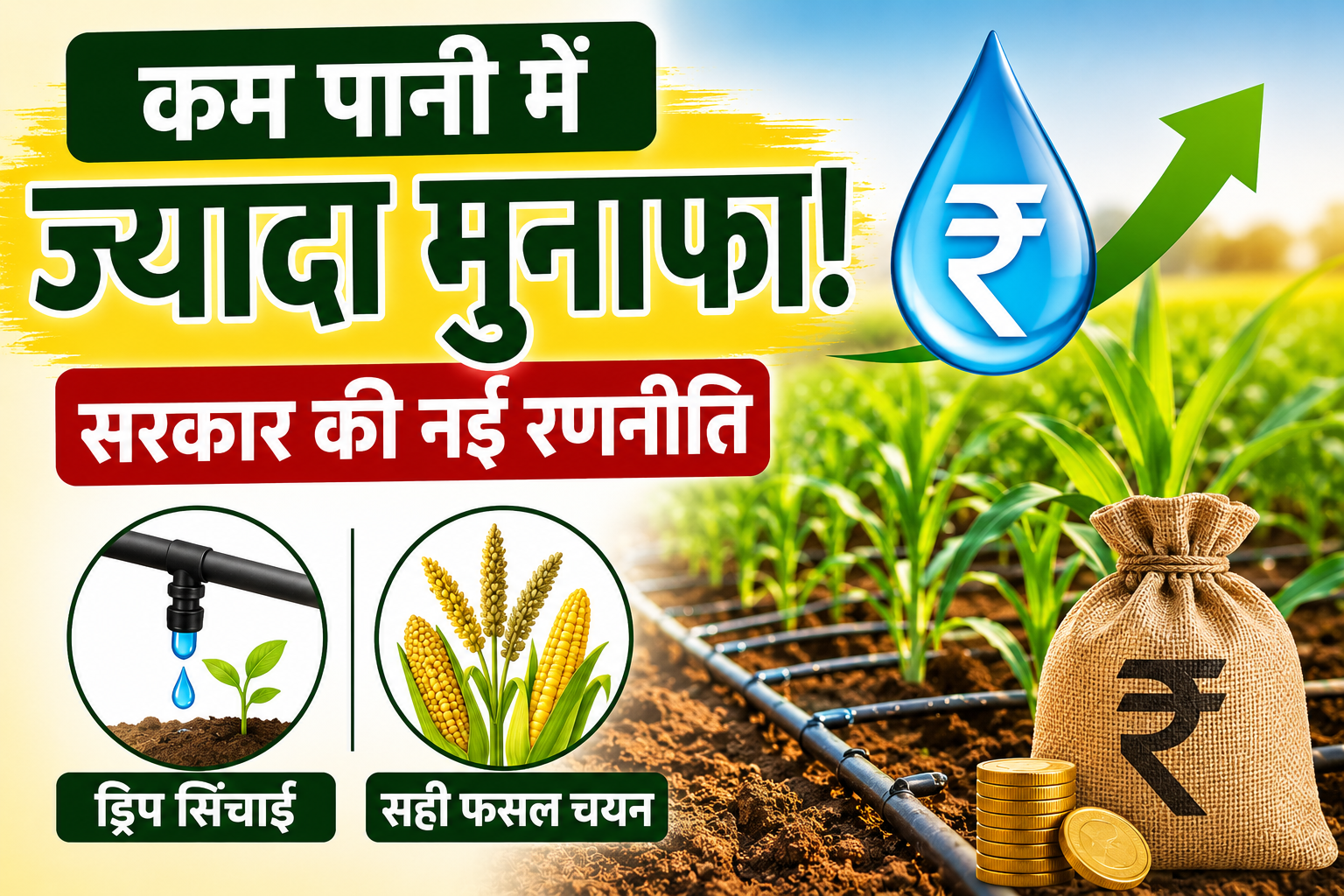 कम पानी में ज्यादा मुनाफा! किसानों के लिए सरकार की नई रणनीति, ड्रिप सिंचाई और सही फसल चयन पर फोकस Low Water Farming Tips for MP Farmers