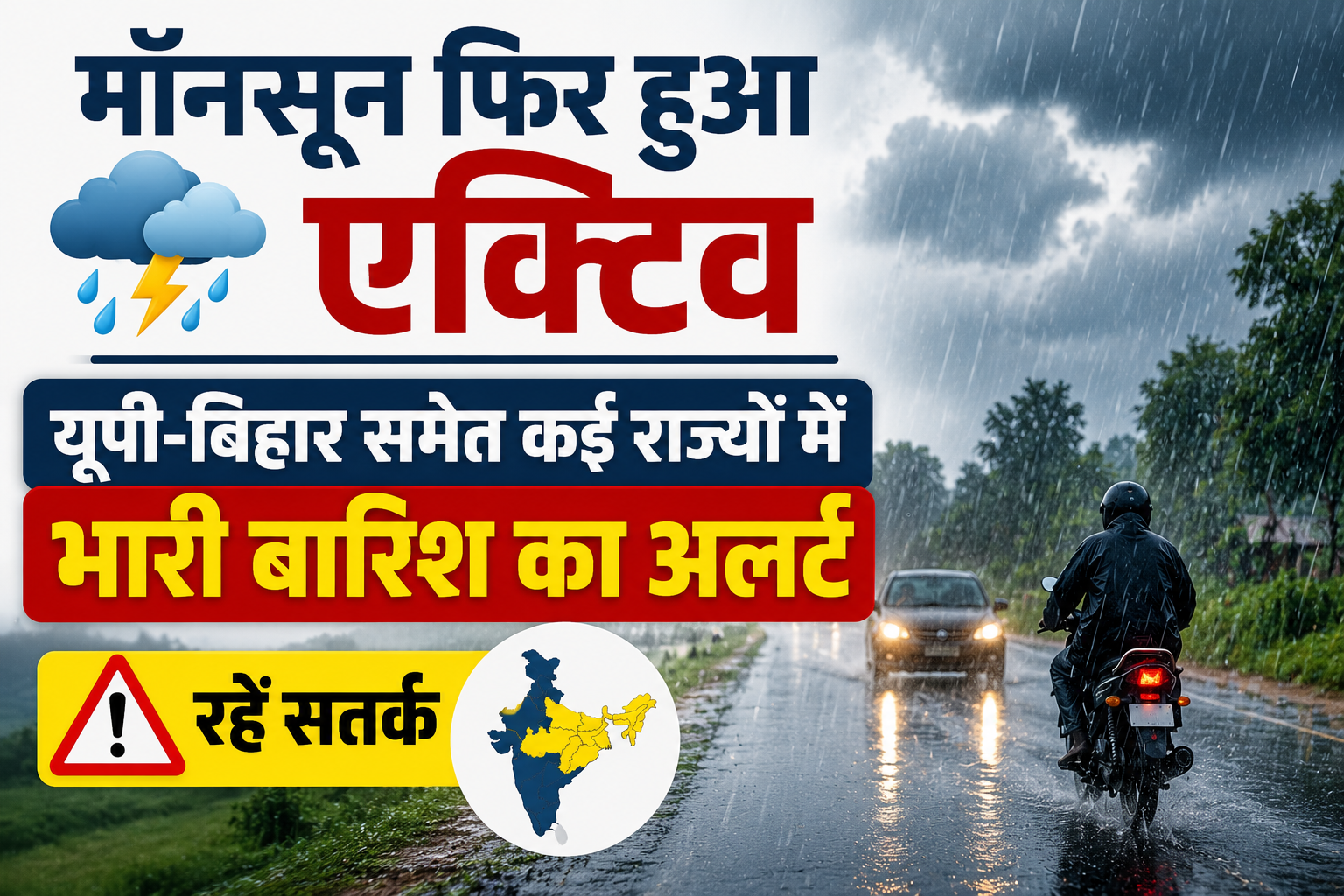 Weather Update Today: मॉनसून फिर हुआ एक्टिव, यूपी-बिहार समेत कई राज्यों में भारी बारिश का अलर्ट