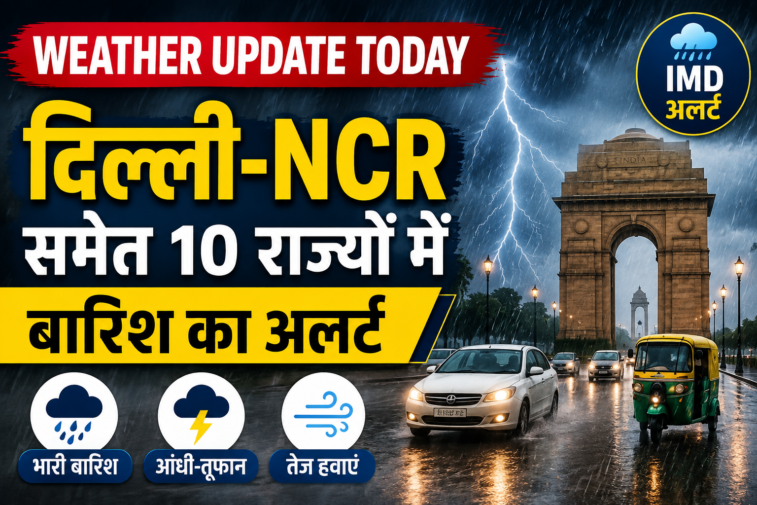 Weather Update Today: दिल्ली-NCR समेत 10 राज्यों में बारिश का अलर्ट